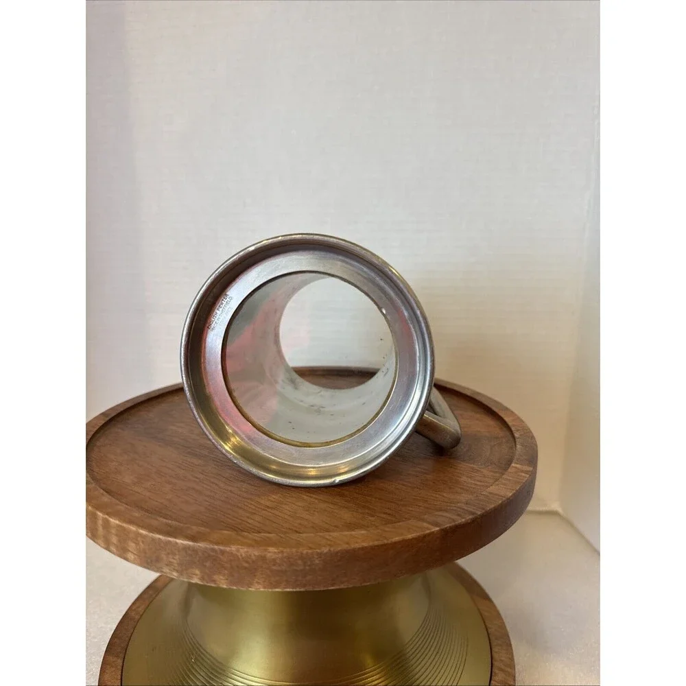 English Pewter glass bottom